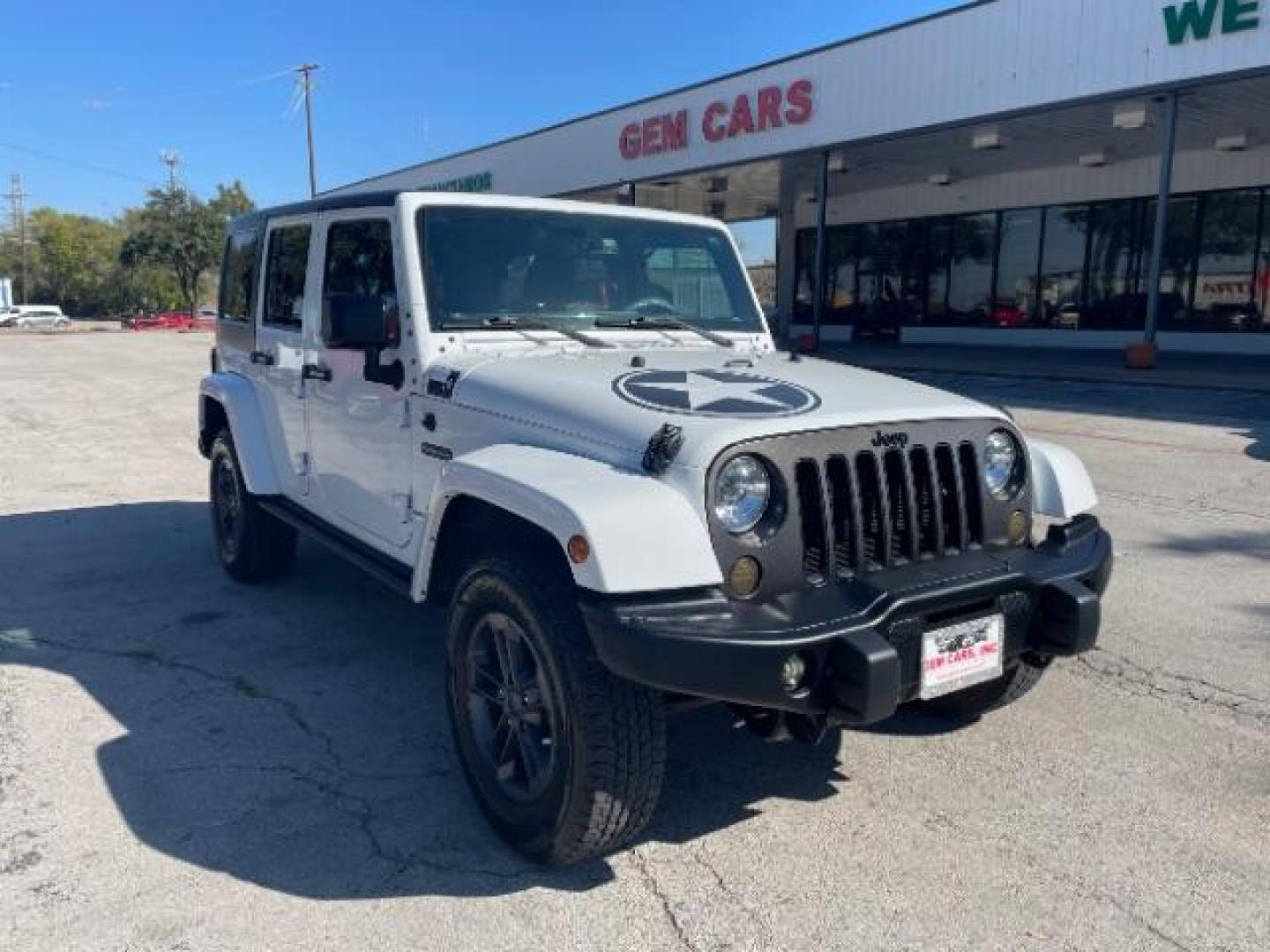 2018 Bright White Clear Coat /Black Leather Trim with Embossed inserts Jeep Wrangler JK Unlimited Sport 4WD (1C4BJWDG0JL) with an 3.6L V6 DOHC 24V FFV engine, 6-Speed Automatic transmission, located at 12182 Garland Rd, Dallas, TX, 75218, (214) 521-2040, 0.000000, 0.000000 - Photo#0