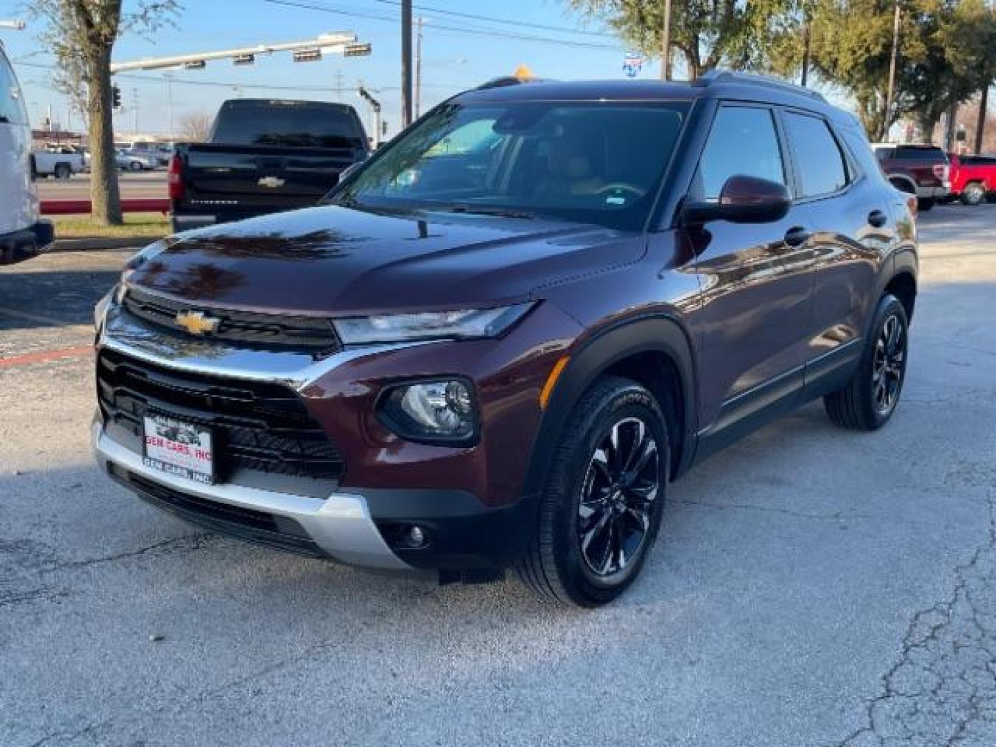 2023 Mahogany Red Metallic /Jet Black Chevrolet Trailblazer LT AWD (KL79MRSLXPB) with an 1.3L L3 DOHC 12V engine, 9-Speed Automatic transmission, located at 12182 Garland Rd, Dallas, TX, 75218, (214) 521-2040, 0.000000, 0.000000 - Photo#2